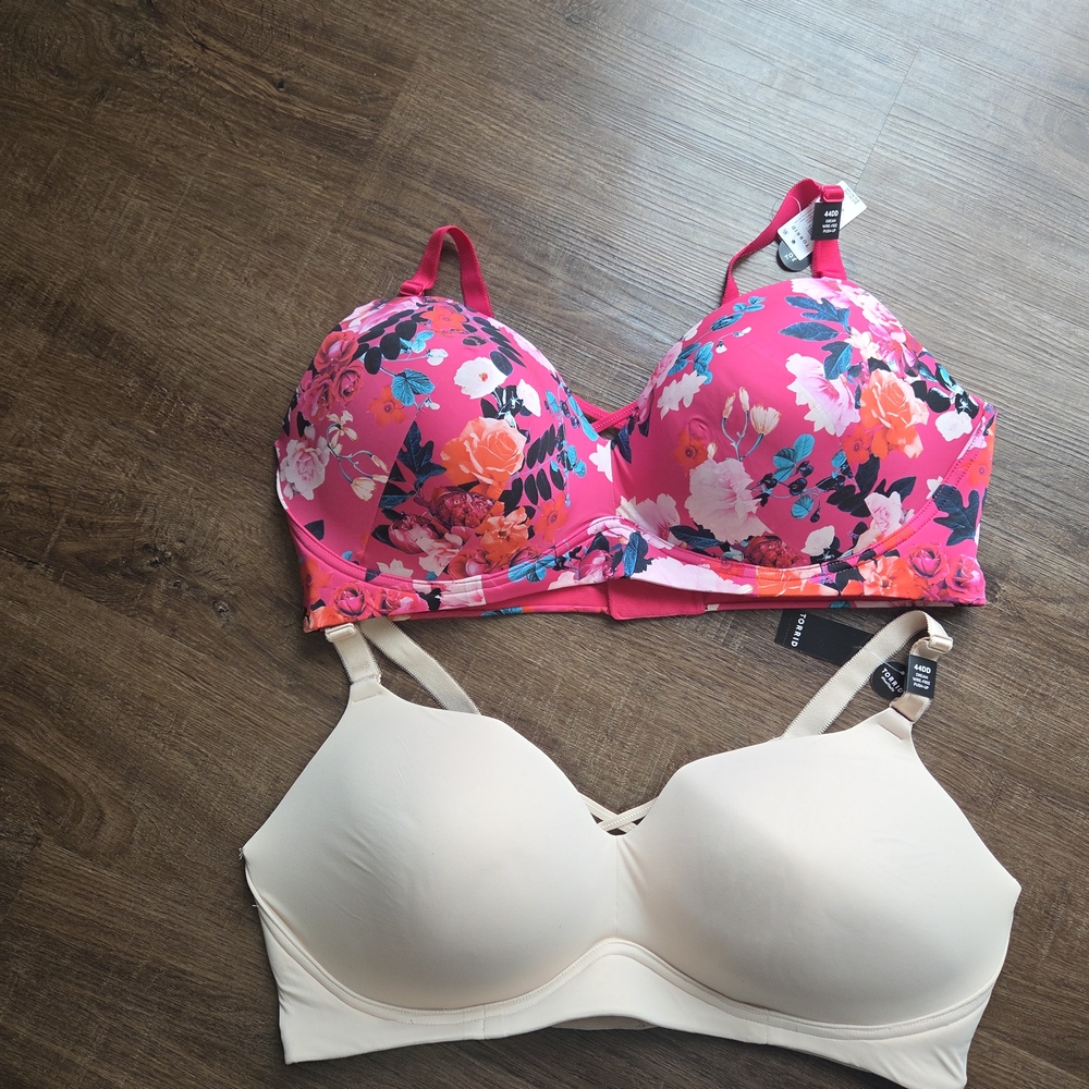 5 Torrid Dream Wire Free Push Up Bras, 44DD